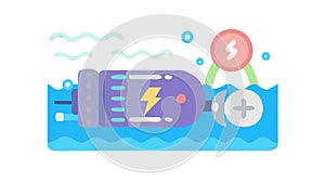 Submarine Power: Underwater Energy Source, vector design Generative AI