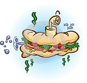 Submarine Sandwich Cartoon Character