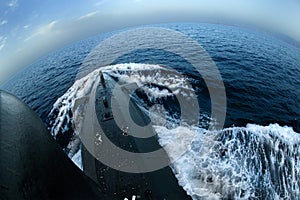 Submarine on surface