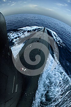 Submarine on surface