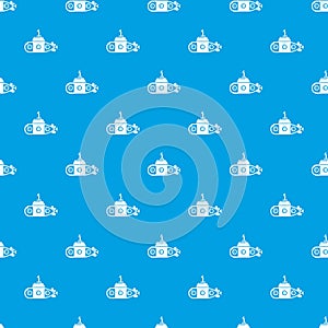 Submarine transportation pattern vector seamless blue