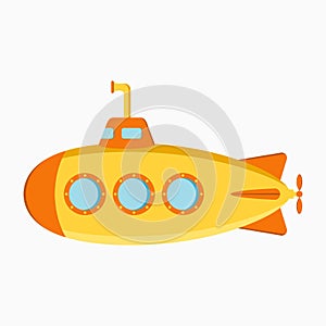 Submarine. Underwater boat with periscope. Vector. photo