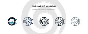 Submarine window icon in different style vector illustration. two colored and black submarine window vector icons designed in