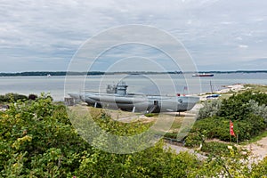 Submarine from world war one on the beach of Laboe