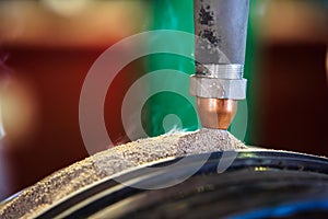 Submerge arc welding process for hard surfacing