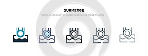 Submerge icon in different style vector illustration. two colored and black submerge vector icons designed in filled, outline,