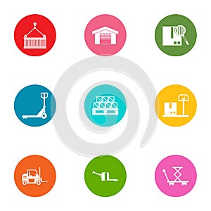 Submerge icons set, flat style photo