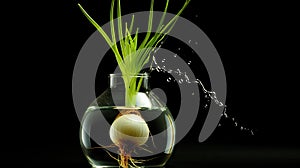 submerged bulb onion isolated