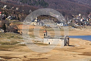 Submerged Church of Mavrovo Lake, Macedonia