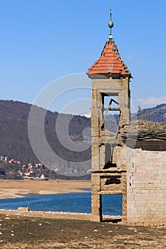 Submerged Church of Mavrovo Lake, Macedonia