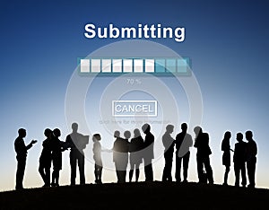 Submitting Online Internet Loading Progress Website Concept