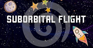 Suborbital Flight theme with a space background