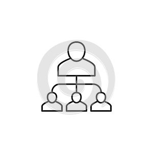 Subordination Related Vector Line Icon