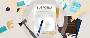 Subpoena ordering a person to attend a court