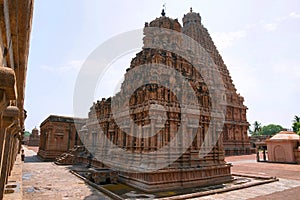 Subrahmanyam shrine, Brihadisvara Temple complex, Tanjore, Tamil Nadu. View from North West. photo
