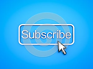 Subscribe button with computer arrow cursor
