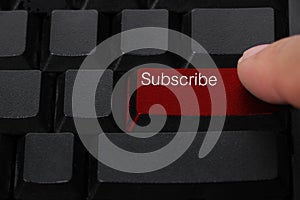 Subscribe button on a computer keyboard