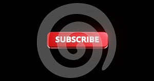 Subscribe button or subscription online membership on black background with notification channel. 3D rendering.