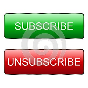 Subscribe button and unsubscribe from the template. Subscribe button and unsubscribe from the channel and news Red button to log