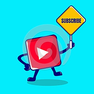 Subscribe cartoon. social media icon concept.