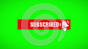 Subscribe clicked icon for youtube with light green background hd