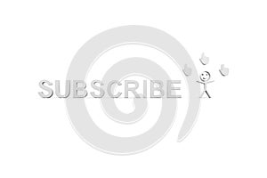 SUBSCRIBE concept white background 3d