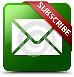 Subscribe email icon green square button