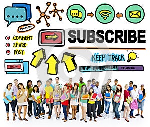 Subscribe Follow Registration Support Media Concept