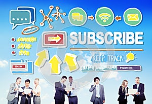 Subscribe Follow Registration Support Media Concept