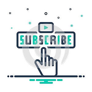 Mix icon for Subscribe, fanpage and click