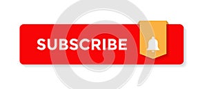 Subscribe Icon Vector in Rectangle Button. Vector Illustrations