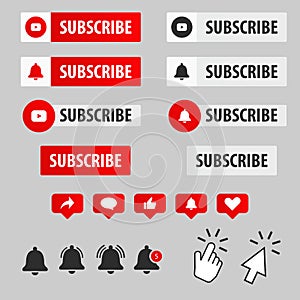 Subscribe interface button and cursor