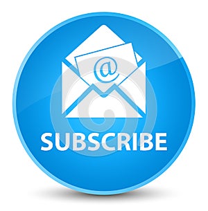 Subscribe (newsletter email icon) elegant cyan blue round button