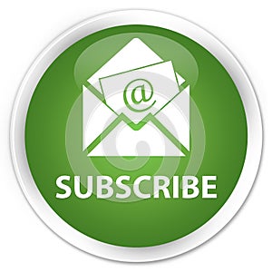 Subscribe (newsletter email icon) premium soft green round button