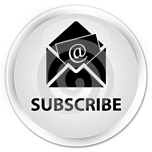 Subscribe (newsletter email icon) premium white round button