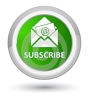 Subscribe (newsletter email icon) prime green round button