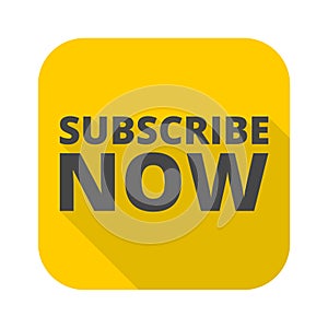 Subscribe now icon with long shadow