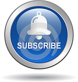 Subscribe now icon web button blue