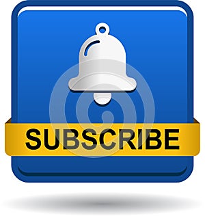Subscribe now icon web button blue