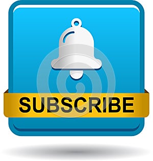 Subscribe now icon web button blue