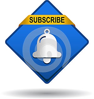 Subscribe now icon web button blue