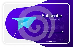 Subscribe Now For Our Newsletter. Modern gradient color. Browser window. Your Email. Vector