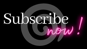 Subscribe now text calligraphy registration