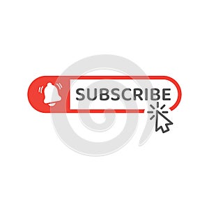 Subscribe push button with mouse arrow