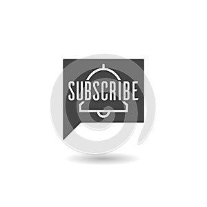 Subscribe speech bubble banner with shadow