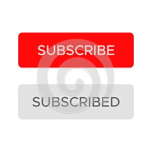 Subscribe, subscribed button icon. vector illustration