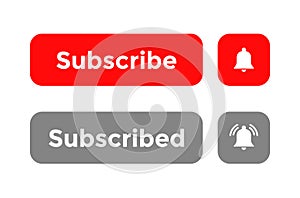 Subscribe and subscribed icon vector in flat style
