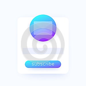subscribe to a newsletter form, vector ui design