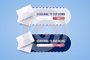 Subscribe to newsletter form for web and mobile applications in