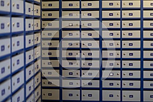 Subscriber boxes to deliver correspondence and letters in the post office